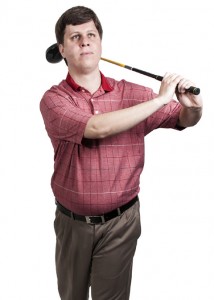 Guy dressed for a golf date!